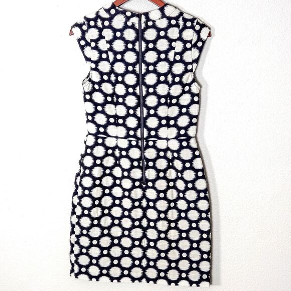 Tori Richard Graphic Print Dress Black White Size 4 Resort Vacation - Picture 2 of 9